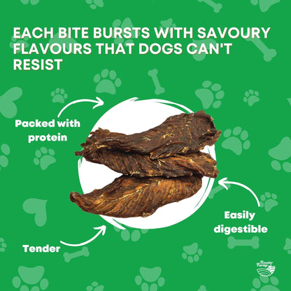 2Kg Dog Treat Chicken Breast Jerky - Dehydrated Australian Healthy Puppy Chew Dog treats Woofy and Whiskers