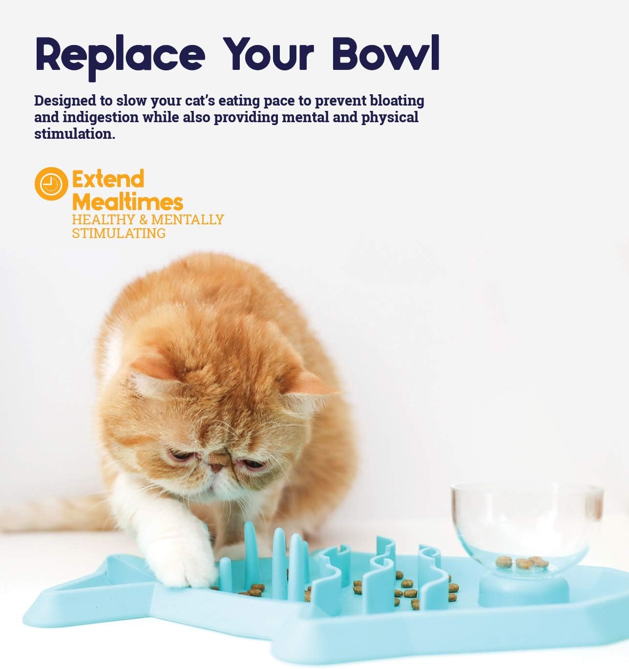 OUTWARD HOUND CAT HUNT N SNACK MAT BLUE slow cat feeder Outward Hound