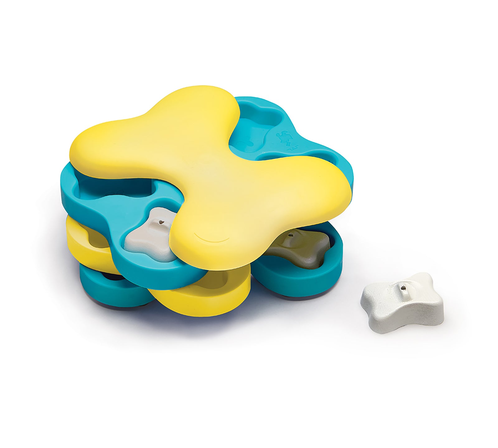 Nina Ottoson by Outward Hound dog hide and slide tan interactive treat puzzle dog toy Interactive dog puzzle Outward Hound Tornado