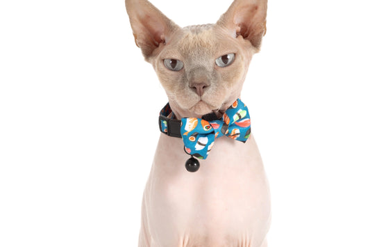 Cat Collar & Bow Tie: Sushi Makes Miso Happy cat collar & Bow Tie Little Kitty Co Sushi