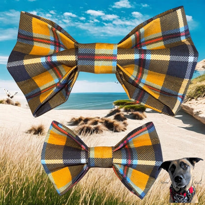 Cornish Tartan - Pet Bow Tie - Dog Cat - St Pirans Dog Apparel bow tie storms style Small