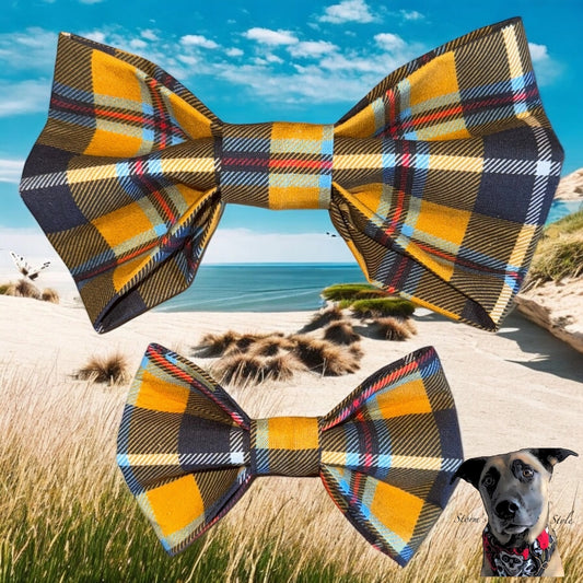 Cornish Tartan - Pet Bow Tie - Dog Cat - St Pirans Dog Apparel bow tie storms style Small
