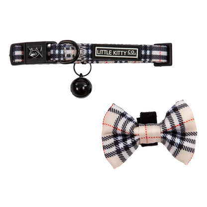 Cat Collar & Bow Tie: Sushi Makes Miso Happy cat collar & Bow Tie Little Kitty Co Nova Plaid