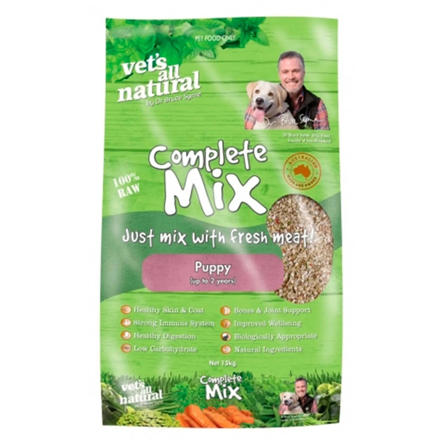 Vets All Natural Complete Mix 1 kg Adult/Senior dog food mix Vets All Natural 15kg Puppy