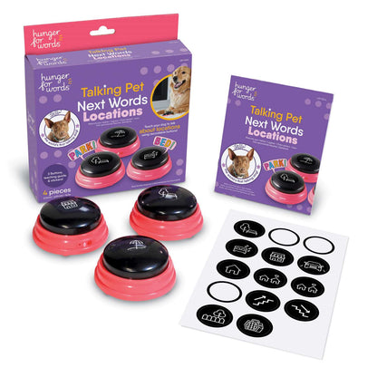 Hunger For Words Talking Pet Essential Words Set interactive dog tog training buttons Hunger for words Locations