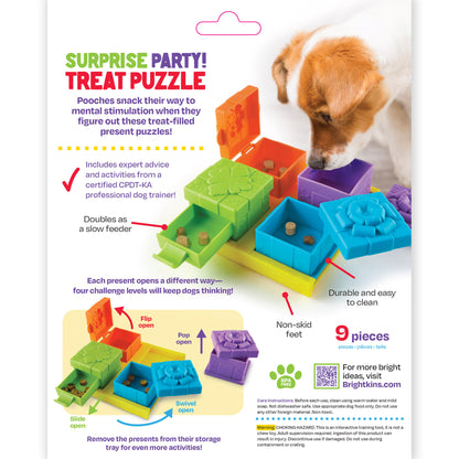 Brightkins Surprise Party! Dog Treat & Food Interactive Puzzle Toy Interactive dog puzzle Hunger for words