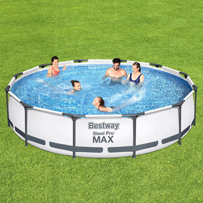 Bestway Swimming Pool 366x76cm Steel Frame Round Above Ground Pools w/ Filter Pump 6473L Home & Garden > Pool & Accessories > Swimming Pools Woofy and Whiskers