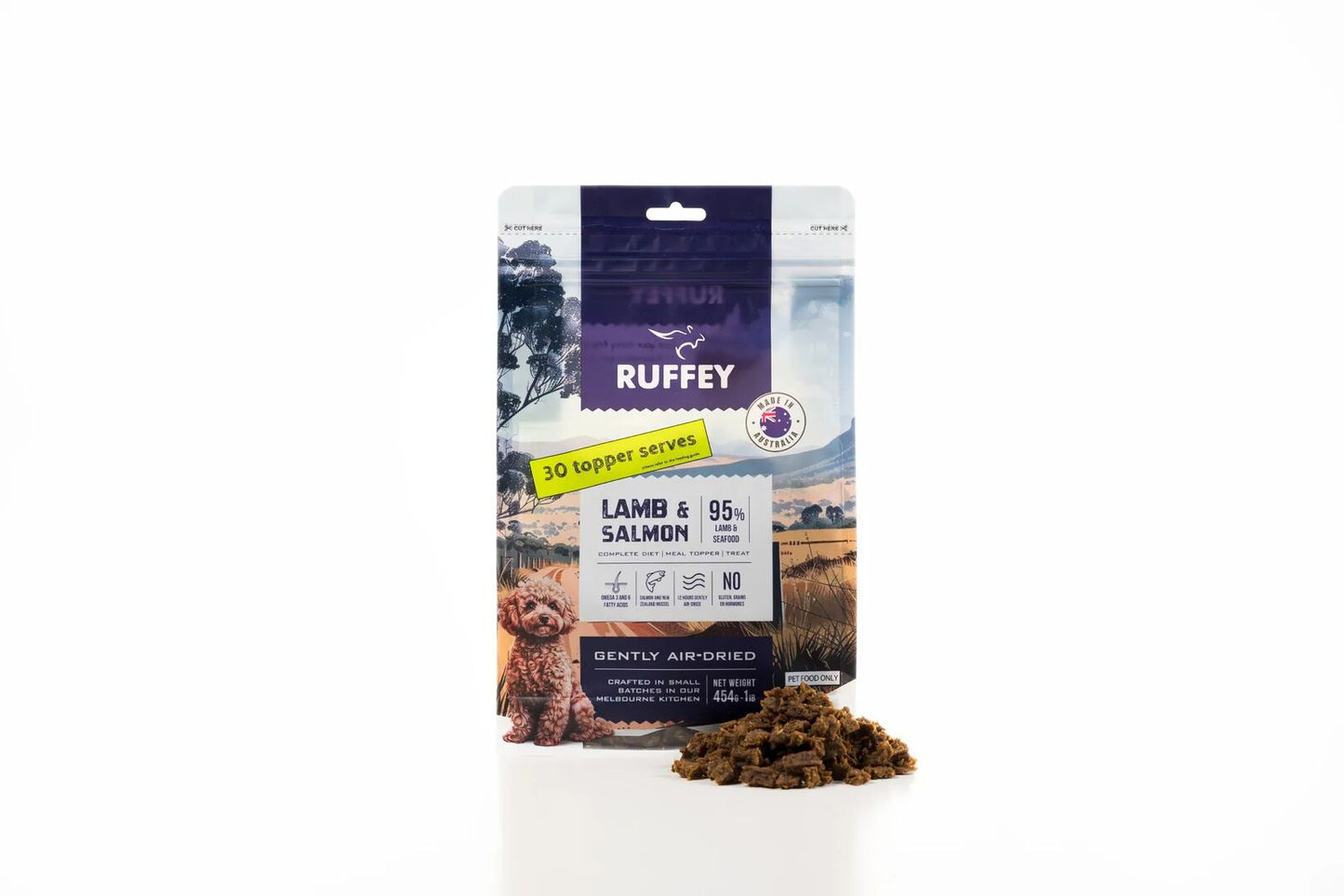 Ruffey Air-Dried Beef & Salmon 454G air dried dog food Ruffey Lamb