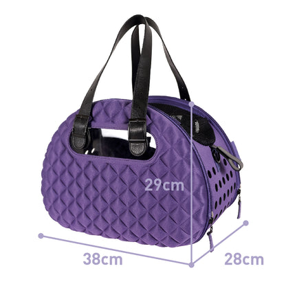 Ibiyaya Collapsible Pet Carrier with Shoulder Strap - Diamond Deluxe Purple Pet Carrier Ibiyaya