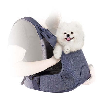 Ibiyaya Hug Pack Padded & Mesh Dog Sling Carrier - Denim Blue Pet Carrier ibiyaya