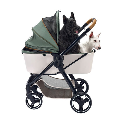 Ibiyaya Retro Luxe Folding Pet Stroller for Pets up to 30kg - Soft Sage Stroller Ibiyaya Soft Sage