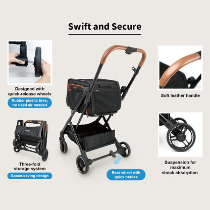 Ibiyaya JetPaw 3-in-1 Pet Stroller with Removable Carrier Stroller & Carrier Ibiyaya