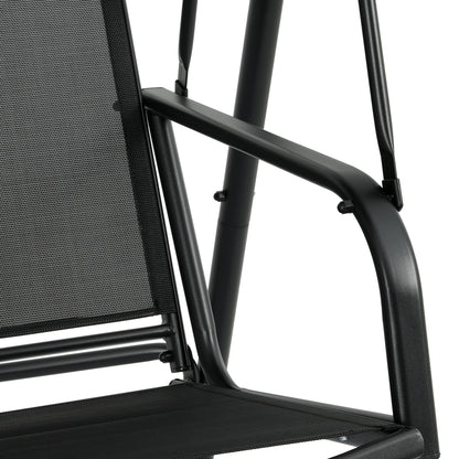 Gardeon Outdoor Swing Chair Garden Bench Furniture Canopy 2 Seater Black Furniture > Outdoor > Outdoor Chairs Woofy and Whiskers