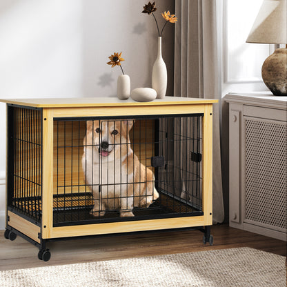 PaWz Wooden Wire Dog Kennel Side End L Large Pet Crate PaWz