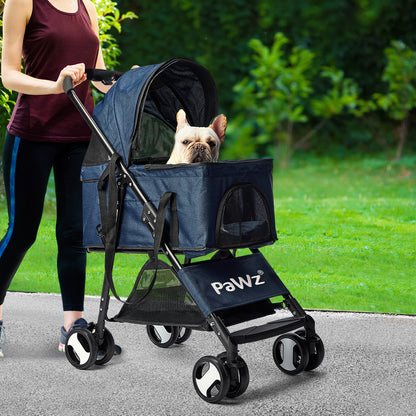 PaWz Large Pet Stroller Dog Cat Carrier Blue pet stroller PaWz