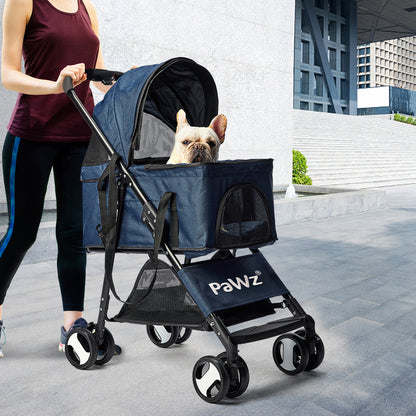 PaWz Large Pet Stroller Dog Cat Carrier Blue pet stroller PaWz