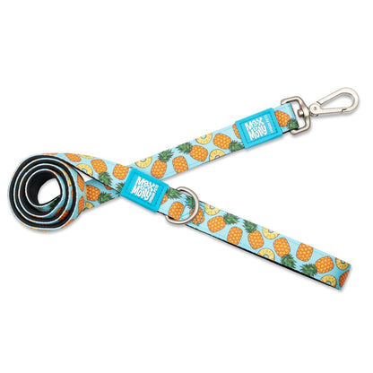 Max and Molly Dog Lead - Large Size - Various Designs - Woofy and Whiskers-Polyester-Quick drying neoprene- Heavy Duty Lobster claw metal clip- Pet Care > Dog Supplies Max & Molly Urban Pets Pineapple Large