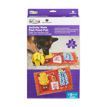 Nina Ottosson Interactive Snuffle Activity Puzzle Mat for Dogs - Fast Food interactive dog toy Nina Ottoson
