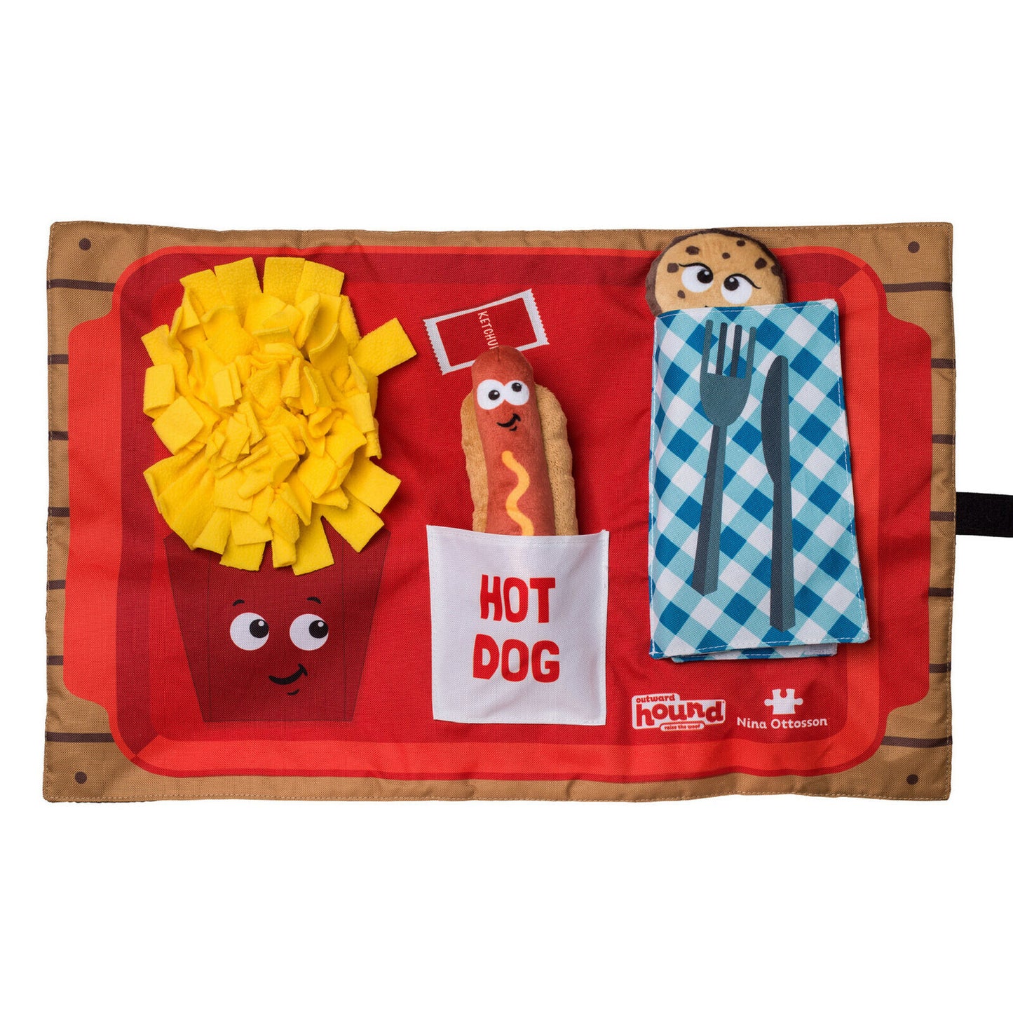 Nina Ottosson Interactive Snuffle Activity Puzzle Mat for Dogs - Fast Food interactive dog toy Nina Ottoson Fast food