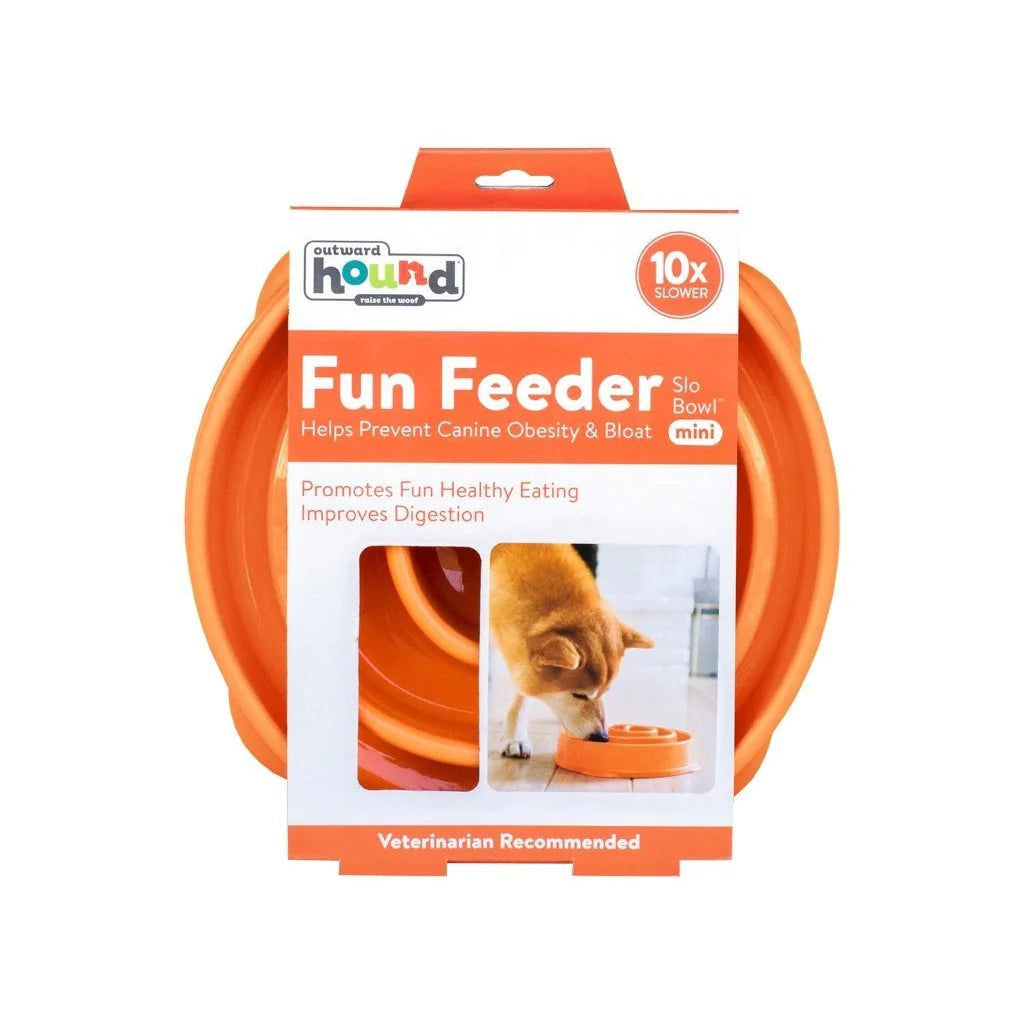 Outward Hound – Fun Feeder Slo Bowl – Mini orange