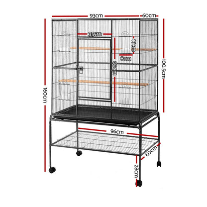 i.Pet Bird Cage Large Cages 160cm Parrot Aviary Stand-Alone Budgie Wheels Castor Pet Care > Bird > Bird Cages & Stands ipet
