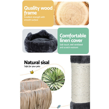 i.Pet Cat Tree 168cm Tower Scratching Post Scratcher Condo House Hanging Toy Bed Pet Care > Cat Supplies > Cat Scratching Posts ipet