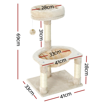 i.Pet Cat Tree 69cm Scratching Post Tower Scratcher Wood Condo Toys House Bed Pet Care > Cat Supplies > Cat Scratching Posts ipet
