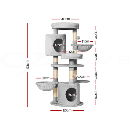 i.Pet Cat Tree 123cm Tower Scratching Post Scratcher Wood Condo House Bed Toys Pet Care > Cat Supplies > Cat Scratching Posts ipet