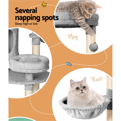 i.Pet Cat Tree 123cm Tower Scratching Post Scratcher Wood Condo House Bed Toys Pet Care > Cat Supplies > Cat Scratching Posts ipet