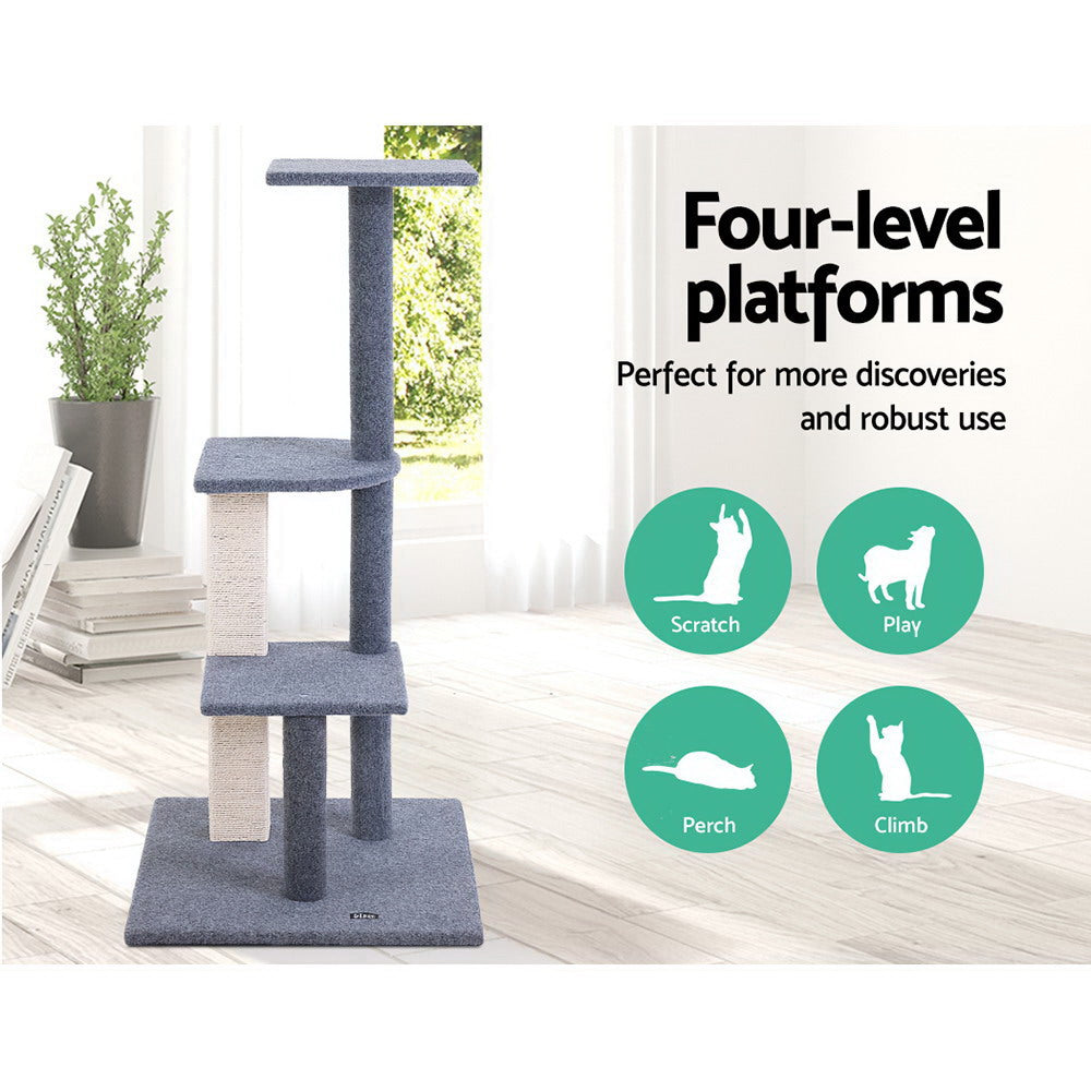i.Pet Cat Tree 124cm Scratching Post Tower Scratcher Trees Wood Condo Board Pet Care > Cat Supplies > Cat Scratching Posts Ipet