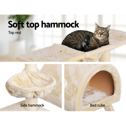 i.Pet Cat Tree 100cm Tower Scratching Post Scratcher Condo House Trees Bed Beige Pet Care > Cat Supplies > Cat Scratching Posts Ipet