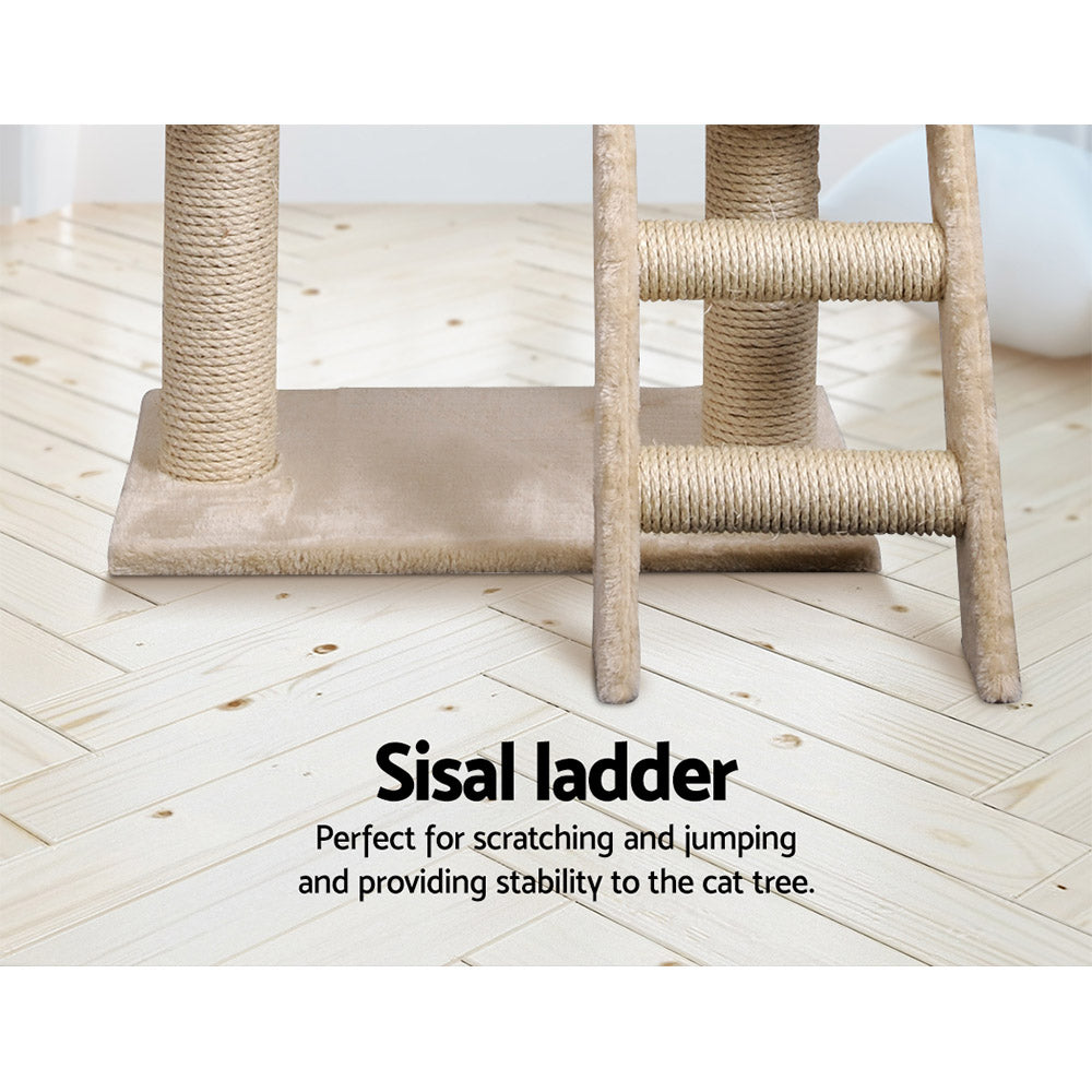 i.Pet Cat Tree 100cm Tower Scratching Post Scratcher Condo House Trees Bed Beige Pet Care > Cat Supplies > Cat Scratching Posts Ipet
