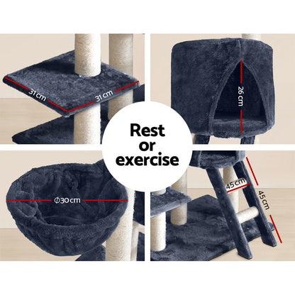 i.Pet Cat Tree 244cm Tower Scratching Post Scratcher Trees Condo House Grey Pet Care > Cat Supplies > Cat Scratching Posts Ipet