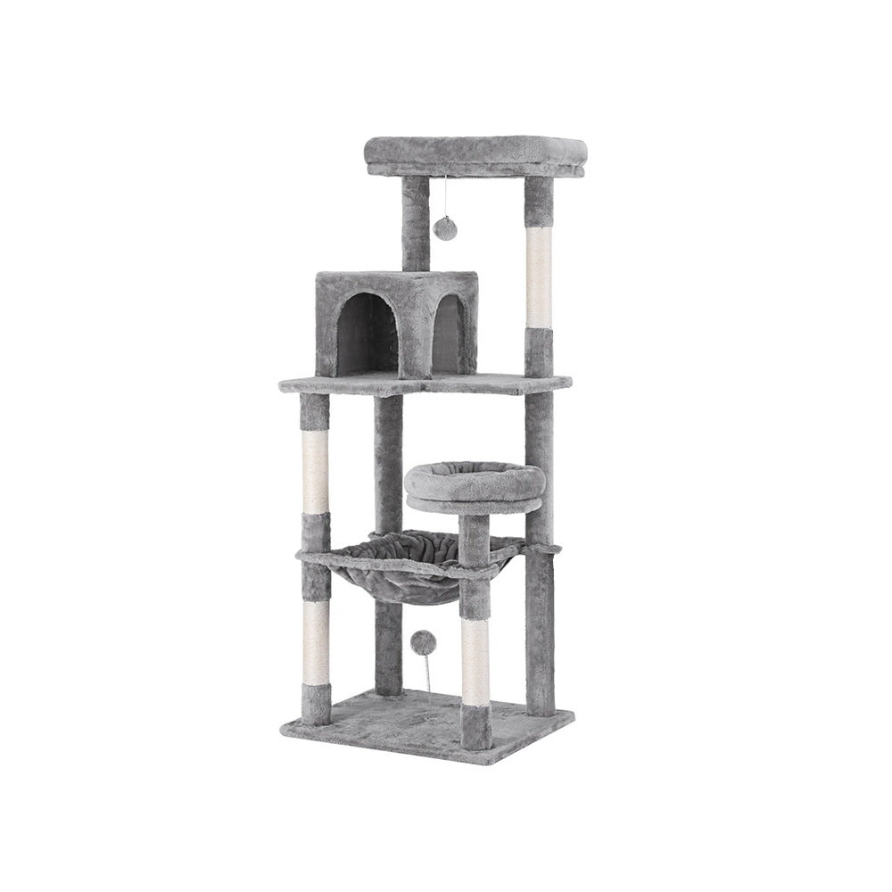 i.Pet Cat Tree Tower Scratching Post Scratcher 143cm Condo House Trees Grey Pet Care > Cat Supplies > Cat Scratching Posts ipet
