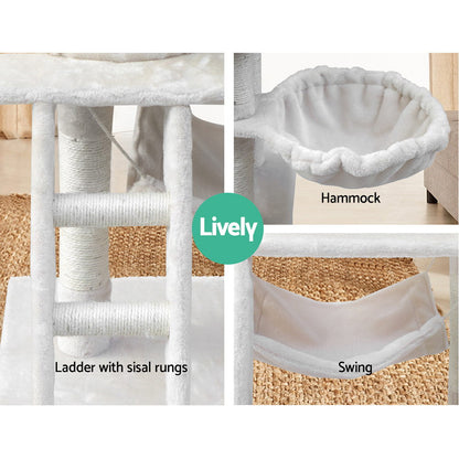 i.Pet Cat Tree 141cm Tower Scratching Post Scratcher Condo Wood House Bed Beige Pet Care > Cat Supplies > Cat Scratching Posts Ipet