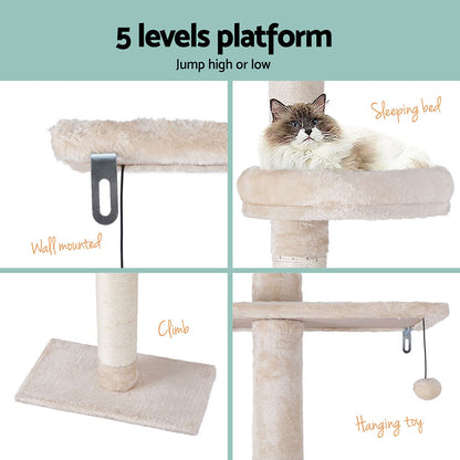 i.Pet Cat Tree 290cm Tower Scratching Cats Post Scratcher Floor to Ceiling Bed Pet Care > Cat Supplies > Cat Scratching Posts ipet