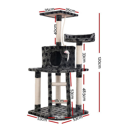 i.Pet Cat Tree 120cm Tower Scratching Post Scratcher Trees Bed Wood Condo Toys Bed Pet Care > Cat Supplies > Cat Scratching Posts Ipet