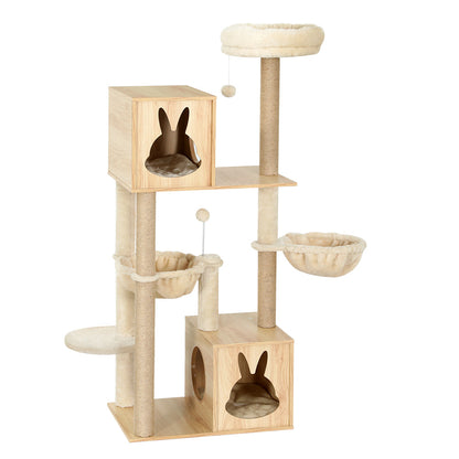 i.Pet Cat Tree 141cm Tower Scratching Post Scratcher Wood Bed Condo Toys House Ladder Pet Care > Cat Supplies > Cat Scratching Posts ipet