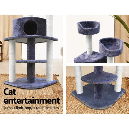 i.Pet Cat Tree 126cm Tower Scratching Post Scratcher Condo Trees House Grey Pet Care > Cat Supplies > Cat Scratching Posts ipet