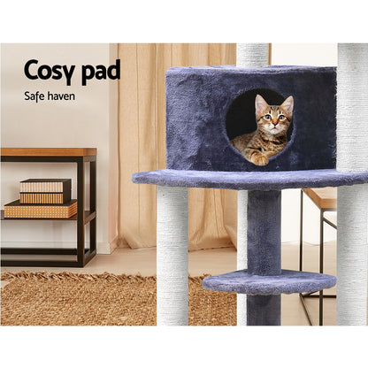 i.Pet Cat Tree 126cm Tower Scratching Post Scratcher Condo Trees House Grey Pet Care > Cat Supplies > Cat Scratching Posts ipet