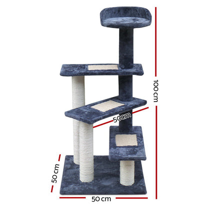 i.Pet Cat Tree 100cm Scratching Post Scratcher Tower Wood Condo House Trees Bed Pet Care > Cat Supplies > Cat Scratching Posts ipet