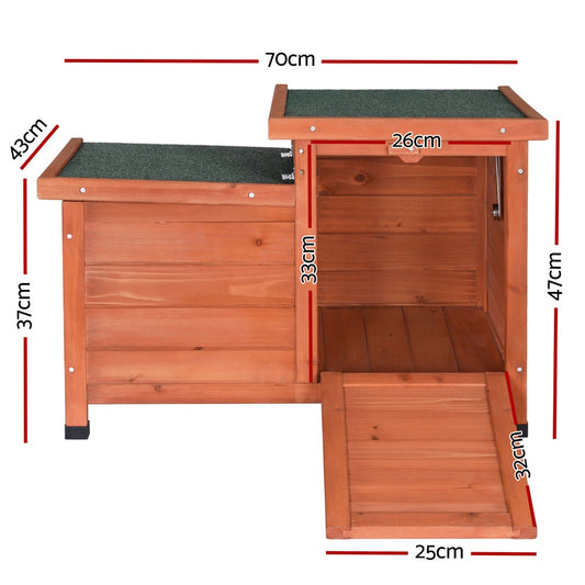 i.Pet Outdoor Cat House Rabbit Hutch Wooden Shelter Indoor Cat House Outdoor Condo Small Enclosure Pet Care > Coops & Hutches > Small Animal Habitats & Cages Ipet