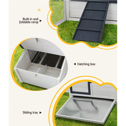 i.Pet Chicken Coop Rabbit Hutch 166cm x 120cm x 112cm Large House Run Cage XL Bunny Wooden Pet Care > Coops & Hutches > Small Animal Habitats & Cages Woofy and Whiskers