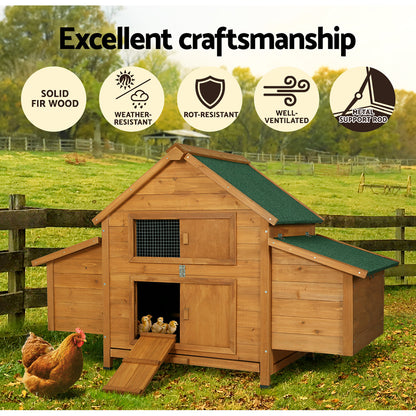 i.Pet Chicken Coop Rabbit Hutch 150cm x 68cm x 96cm Large House Run Cage Wooden Outdoor Pet Enclosure Pet Care > Coops & Hutches > Small Animal Habitats & Cages Woofy and Whiskers