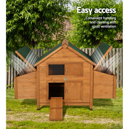 i.Pet Chicken Coop Rabbit Hutch 150cm x 68cm x 96cm Large House Run Cage Wooden Outdoor Pet Enclosure Pet Care > Coops & Hutches > Small Animal Habitats & Cages Woofy and Whiskers