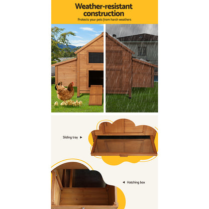 i.Pet Chicken Coop Rabbit Hutch 150cm x 68cm x 96cm Large House Run Cage Wooden Outdoor Pet Enclosure Pet Care > Coops & Hutches > Small Animal Habitats & Cages Woofy and Whiskers