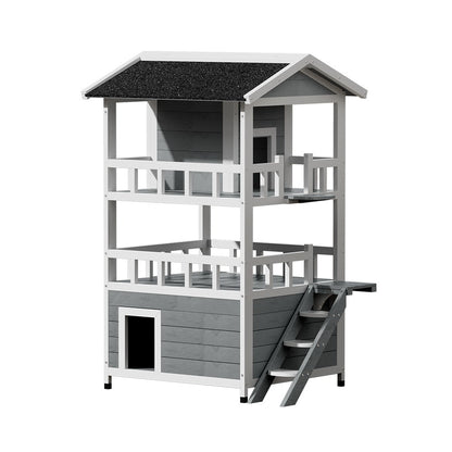i.Pet Cat House Outdoor Shelter 72cm x 72cm x 127cm Rabbit Hutch Wooden Condo Small Dog Pet Houses Enclosure Pet Care > Coops & Hutches > Small Animal Habitats & Cages Woofy and Whiskers