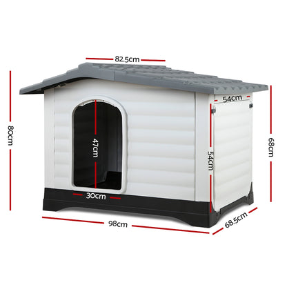 i.Pet Dog Kennel House Extra Large Outdoor Plastic Puppy Pet Cabin Shelter XL Grey Pet Care > Dog Supplies > Dog Kennels Woofy and Whiskers