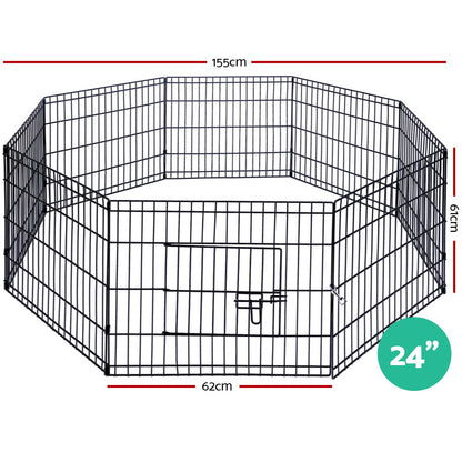 i.Pet 24" 8 Panel Dog Playpen Pet Fence Exercise Cage Enclosure Play Pen Pet Care > Dog Supplies > Dog Playpens & Gates ipet