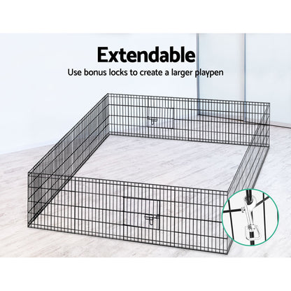i.Pet 2x24" 8 Panel Dog Playpen Pet Fence Exercise Cage Enclosure Play Pen Pet Care > Dog Supplies > Dog Playpens & Gates ipet